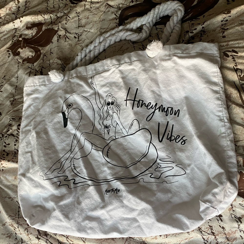 Honeymoon Vibes White Tote Bag